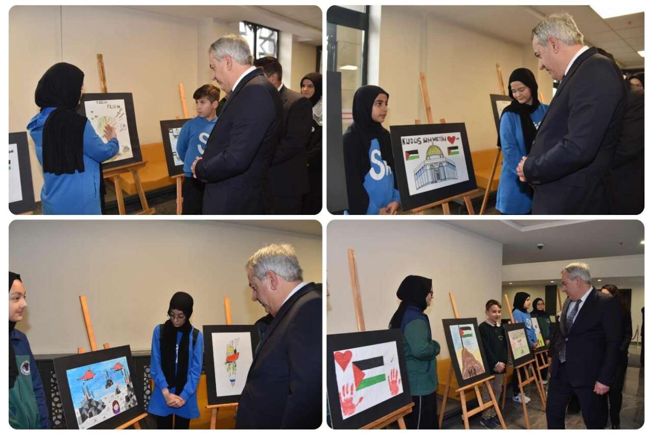 Konya’daki genç yetenekler tuvallerini Filistin için renklendirdi 4